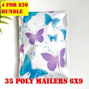 35 Pack 6x9 Poly Mailers Shipping Butterflies Bags